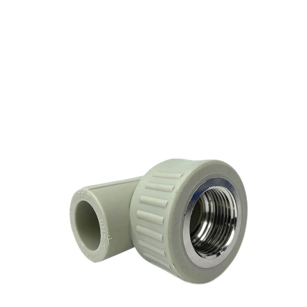 Угольник PPR 90° с внутренней резьбой 20×3/4", белый Deniz