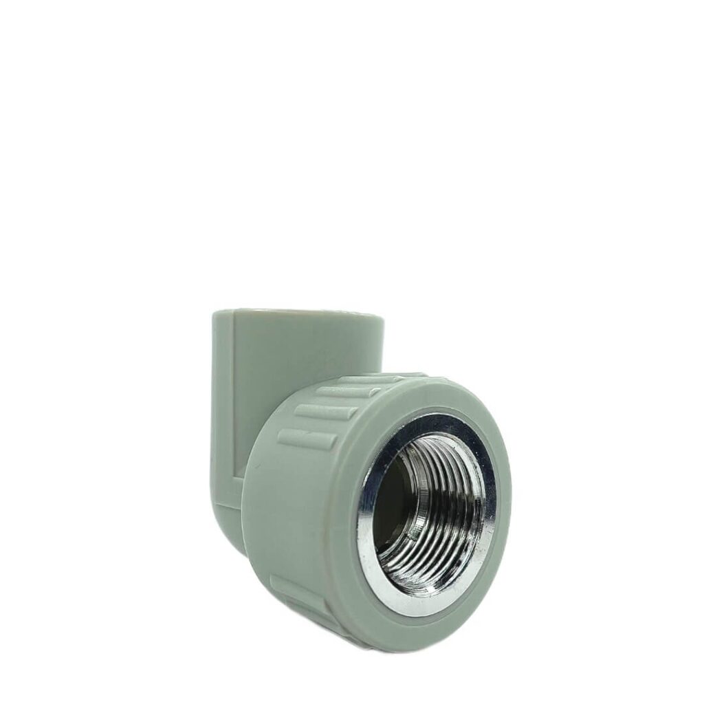 Угольник PPR 90° с внутренней резьбой 25×3/4", белый Deniz