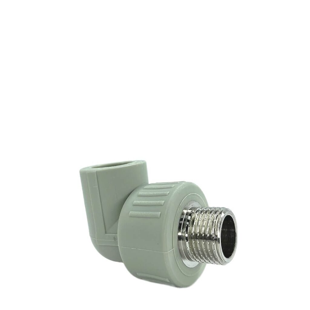 Угольник PPR 90° с наружной резьбой 20×1/2", белый Deniz