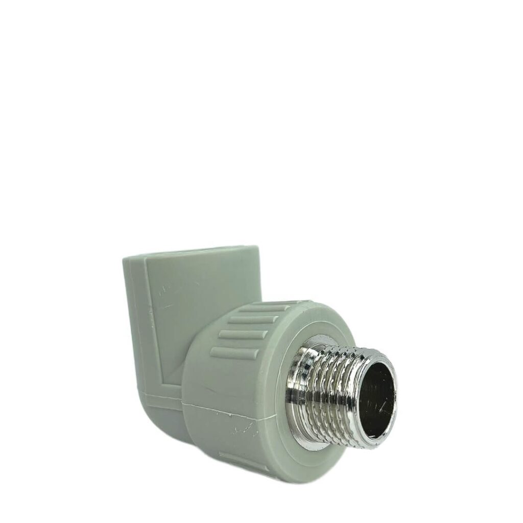 Угольник PPR 90° с наружной резьбой 25×1/2", белый Deniz