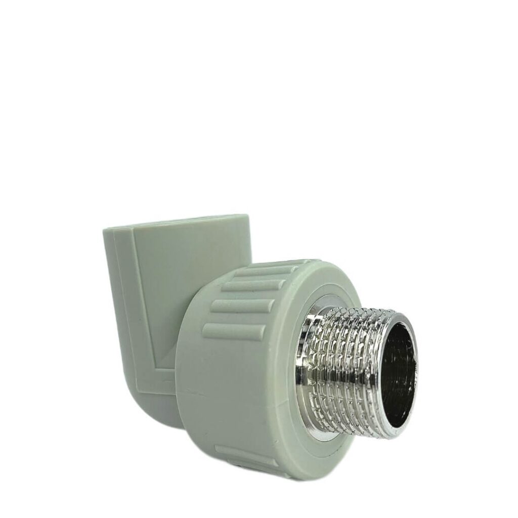 Угольник PPR 90° с наружной резьбой 25×3/4", белый Deniz